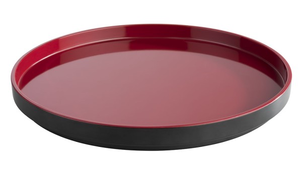 Melamin Tablett, Serie &quot;ASIA PLUS&quot;, rot/schwarz, rund, Größen von 30-48,5 cm Ø wählbar