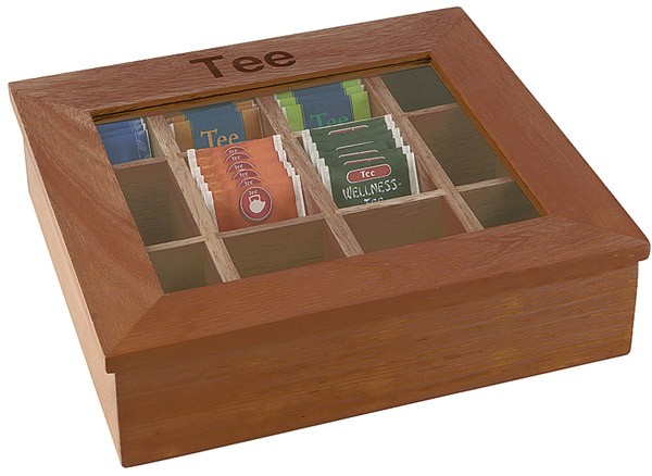 Teebox mit 12 Kammern 31 x 28 cm, H: 9 cm