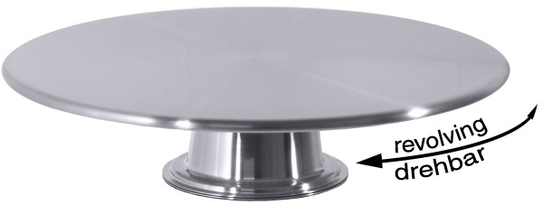 Tortenplatte, Kuchenplatte, Edelstahl,drehbar, Ø 30-32cm wählbar